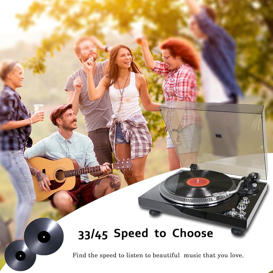 Record Player Vintage Turntable for Vinyl Records,Belt